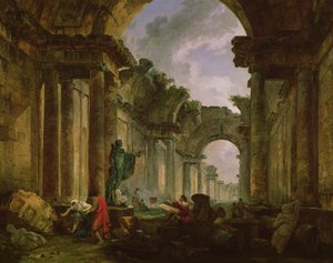 Vista imaginaria de la Gran Galería del Louvre en ruinas, 1796